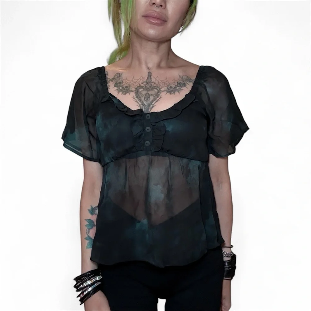 Disturbia Lichen Chiffon Blouse - Picture 3 of 4